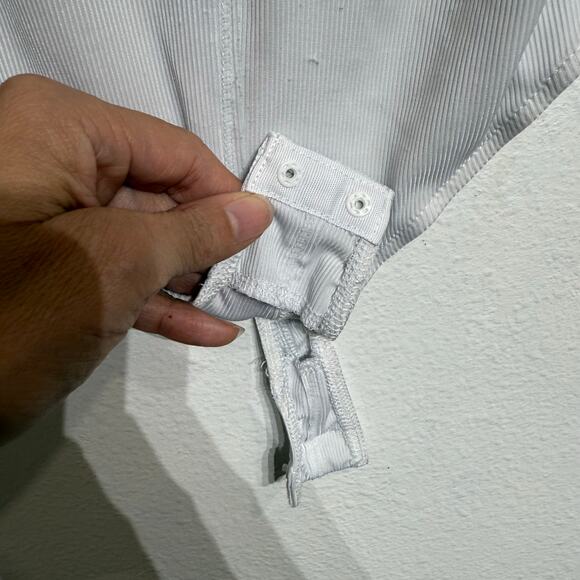 Free People Intimately White Ribbed Thong Bodysuit Sz M - Picture 6 of 14